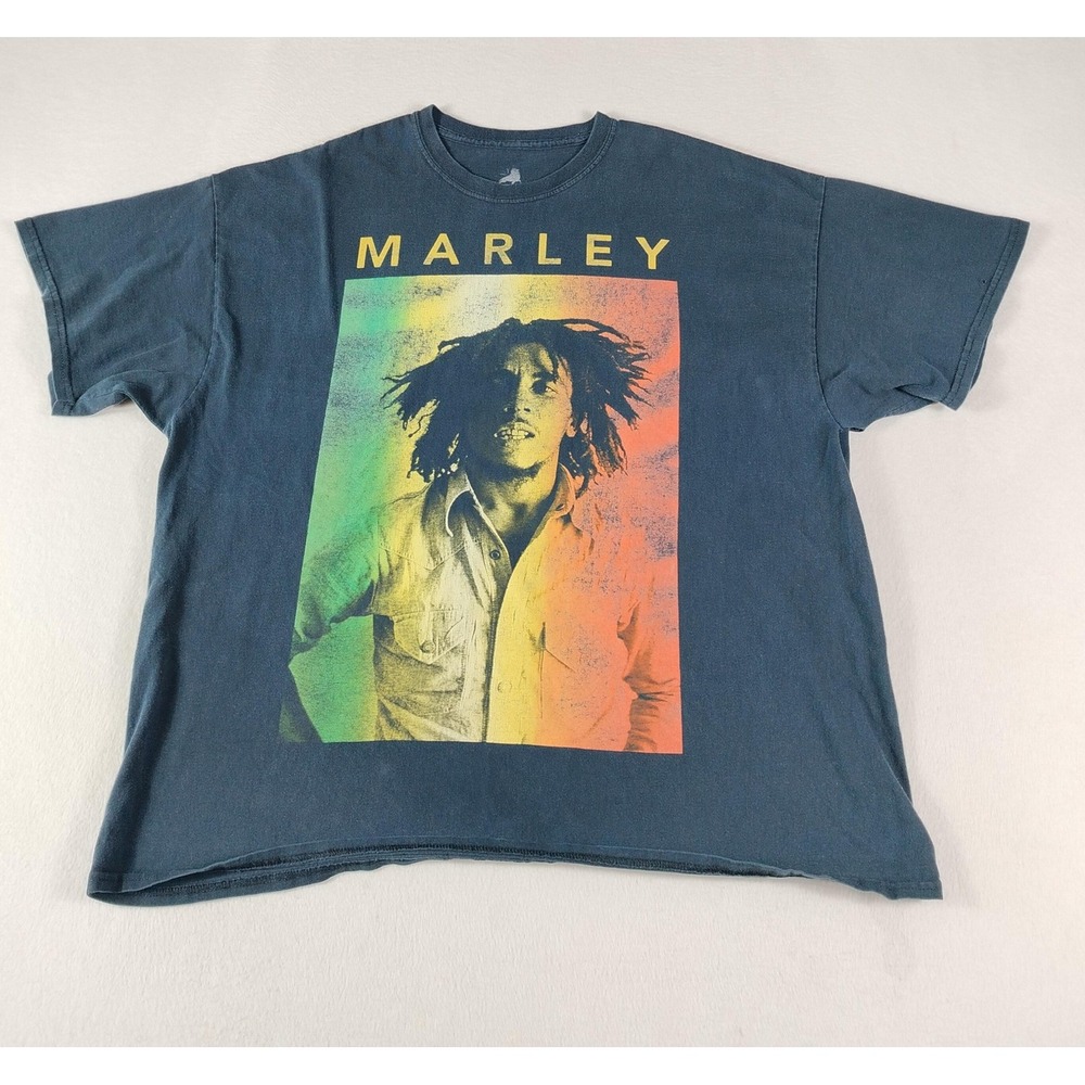 Bob Marley Shirt Mens 2XL Black Zion Rootswear Reggae Graphic Tee Music‎ Band